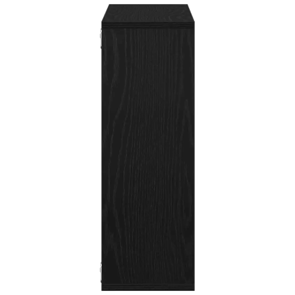 Wall Shelf Black Oak Floating Storage Organizer Engineered Wood Home Display