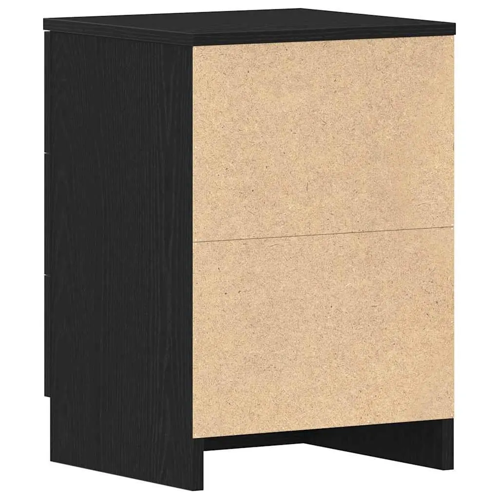 Black Oak Bedside Cabinet with Ample Storage 38x35x55 cm