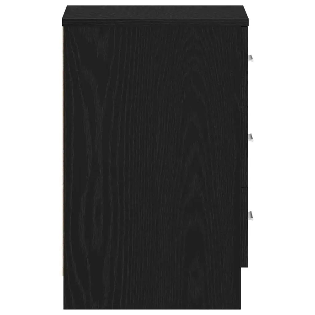 Black Oak Bedside Cabinet with Ample Storage 38x35x55 cm