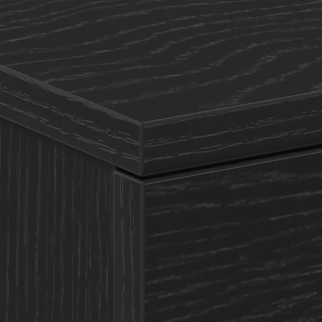Black Oak Bedside Cabinet with Ample Storage 38x35x55 cm