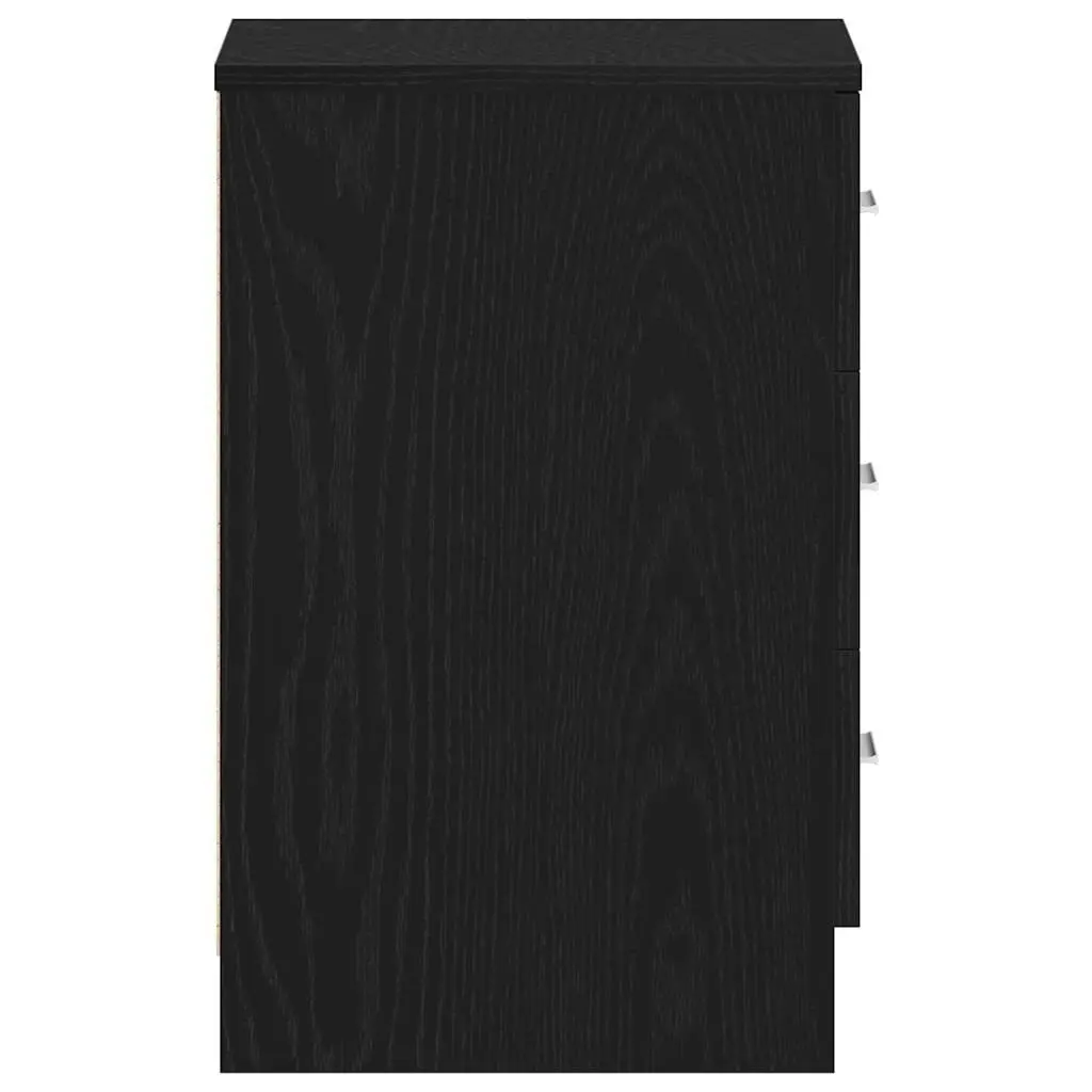Black Engineered Wood Bedside Cabinets 2 pcs
