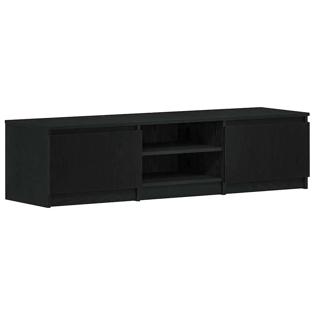 TV Cabinet Black Oak 140x40x36cm Engineered Wood Living Room Storage Unit