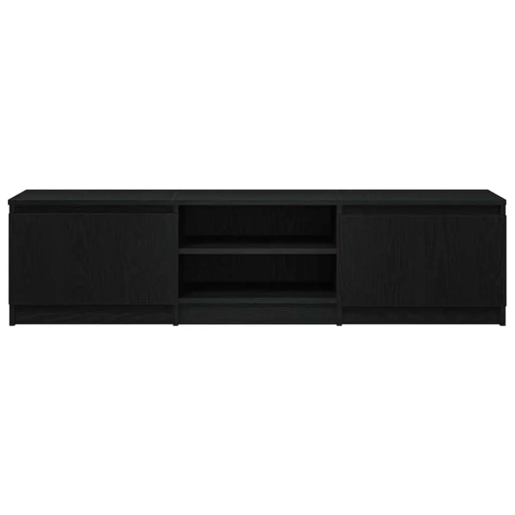TV Cabinet Black Oak 140x40x36cm Engineered Wood Living Room Storage Unit
