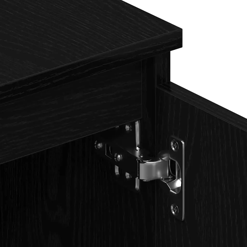 TV Cabinet Black Oak 140x40x36cm Engineered Wood Living Room Storage Unit