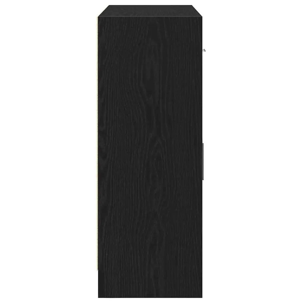 Sideboard Engineered Wood 91x28x75 cm Black Oak