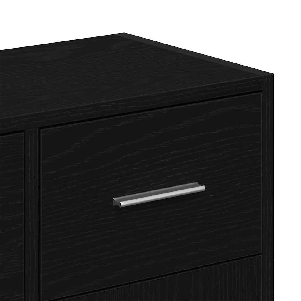 Sideboard Engineered Wood 91x28x75 cm Black Oak