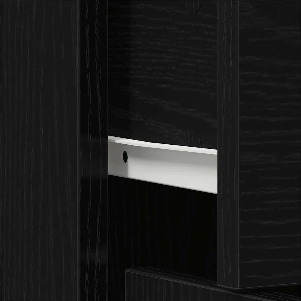 Sideboard Engineered Wood 91x28x75 cm Black Oak