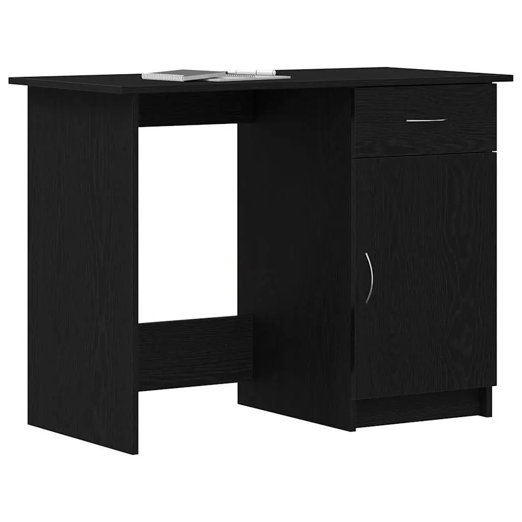Engineered Wood Desk 100x50x76cm Black Modern Home Office