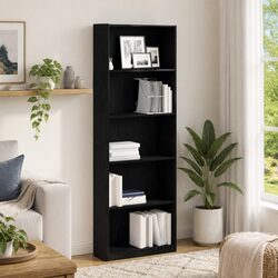 Modern Black Oak Freestanding Bookshelf for Stylish Storage