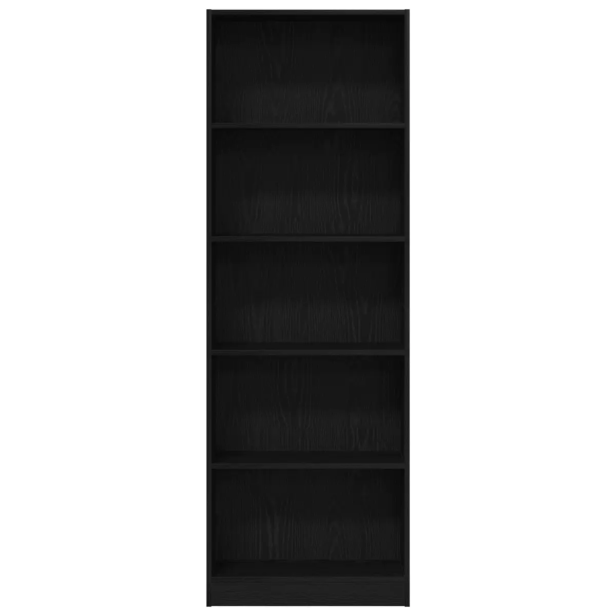 Bookshelf Freestanding Black Oak Modern Storage Unit Living Room Display Shelves