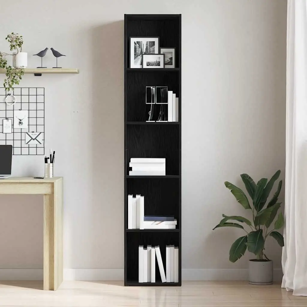 Black Oak Book Cabinet 40x30x189 cm