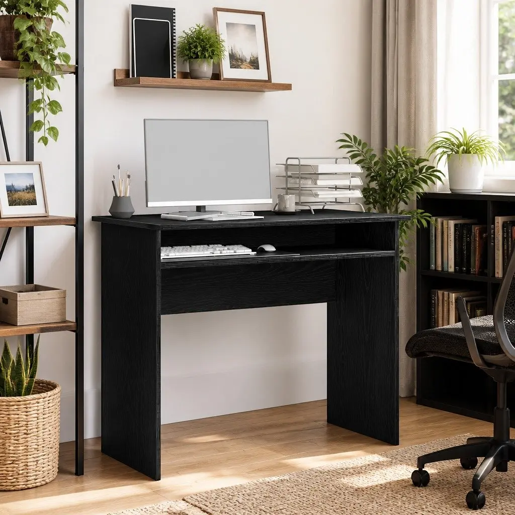 Black Oak Desk for Office, Study, or Gaming
