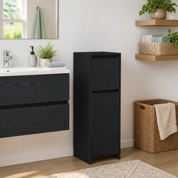 Modern Black Oak Bathroom Vanity Cabinet with Storage