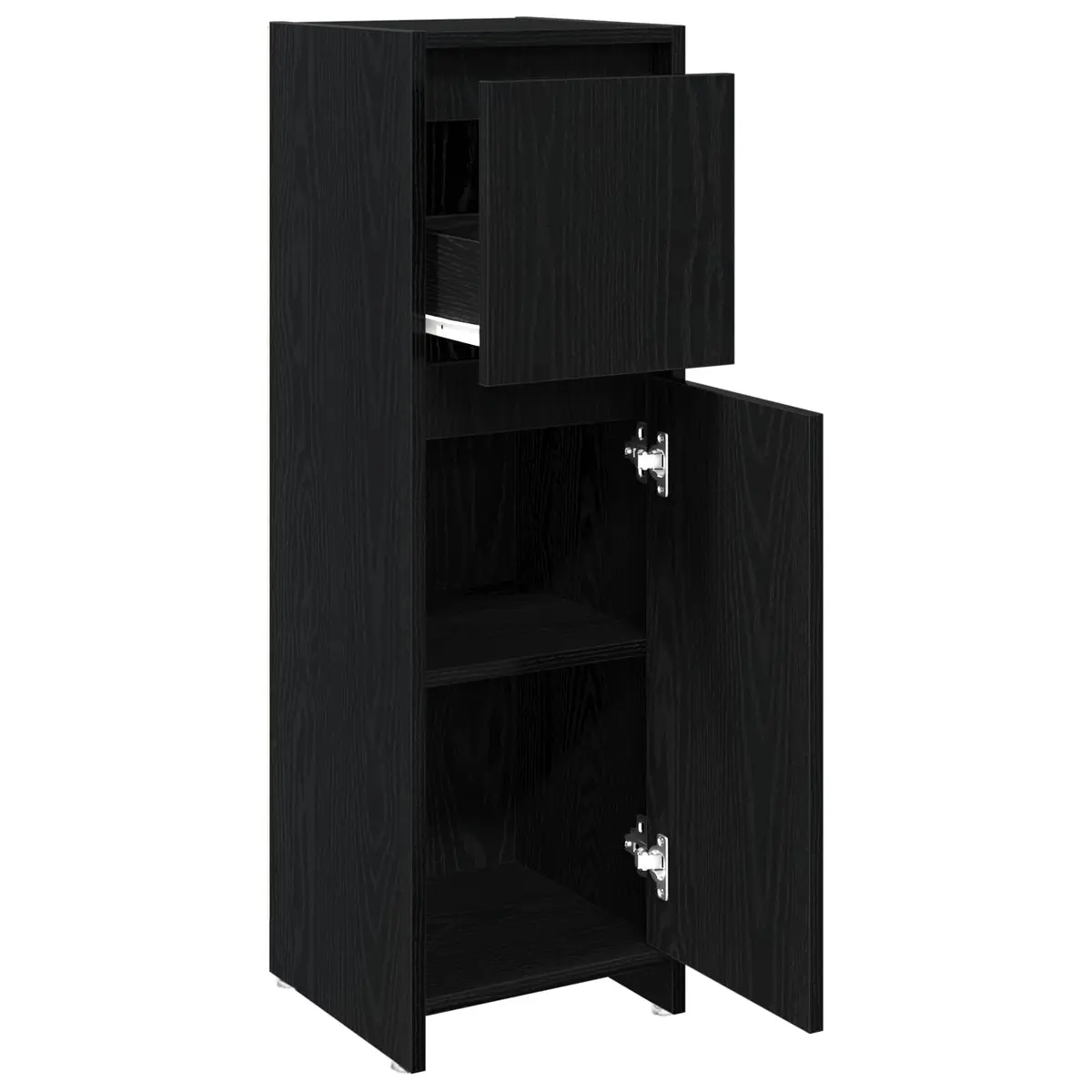 Black Oak Bathroom Vanity Cabinet with Storage