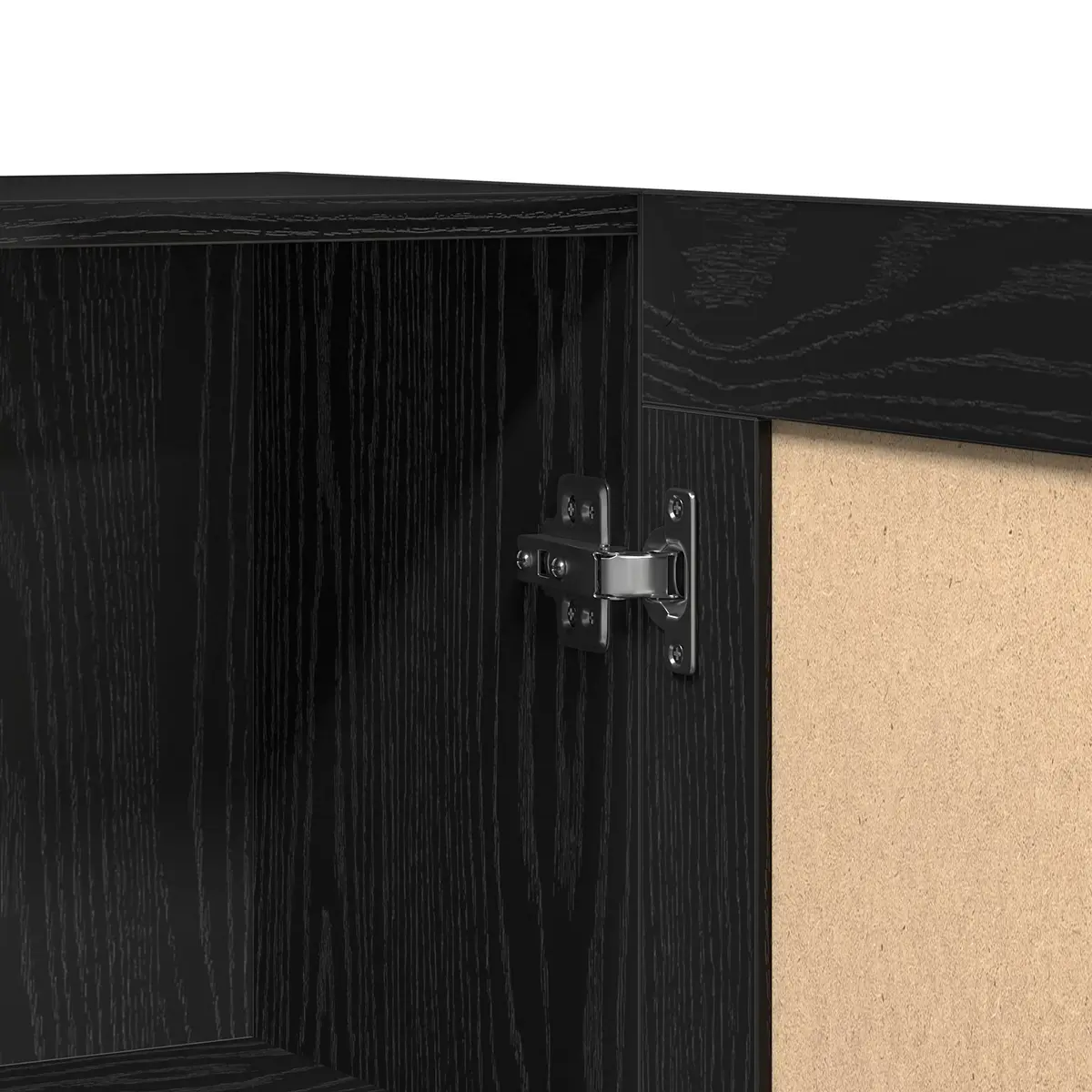 Black Oak Storage Cabinet 120x30.5x70cm