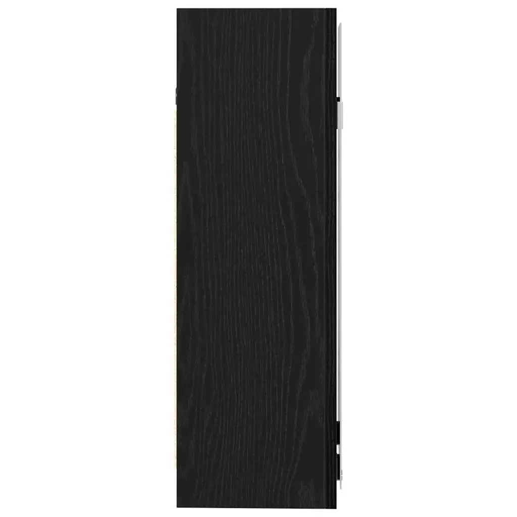 Black Oak Wall-Mounted Bathroom Mirror Cabinet