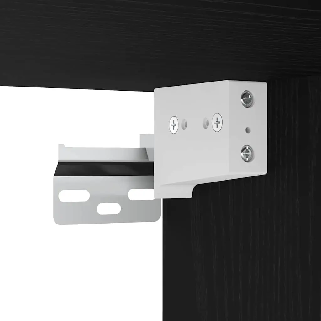 Black Oak Wall-Mounted Bathroom Mirror Cabinet