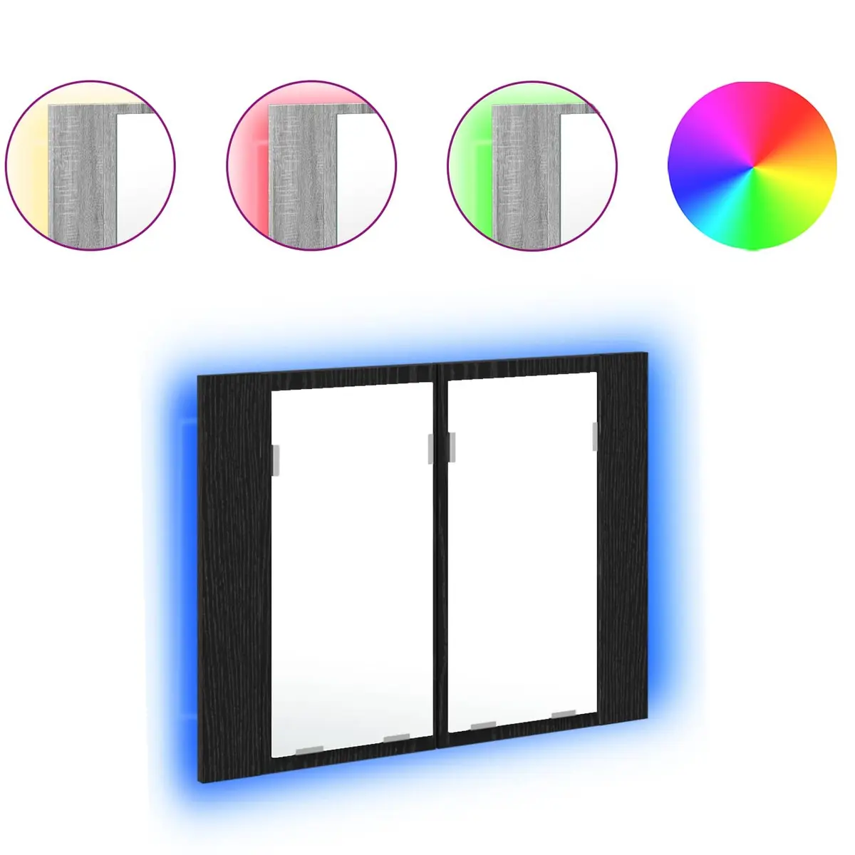 Wall-Mounted Bathroom Mirror Cabinet with LED Lighting