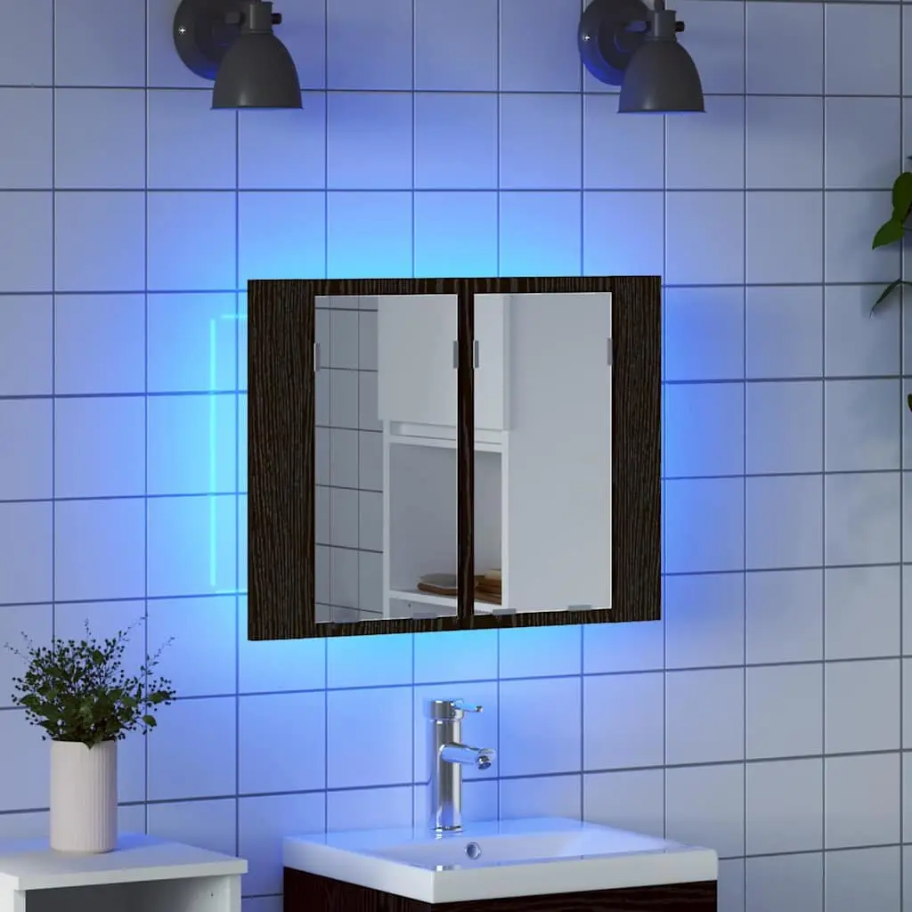 Wall-Mounted Bathroom Mirror Cabinet with LED Lighting