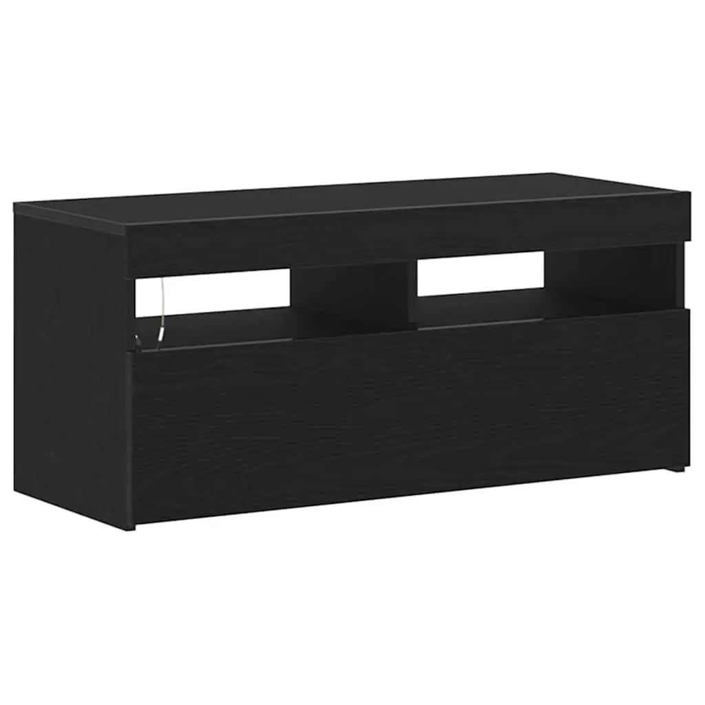 TV Cabinet Engineered Wood 90 x 35 x 40 cm Black Oak