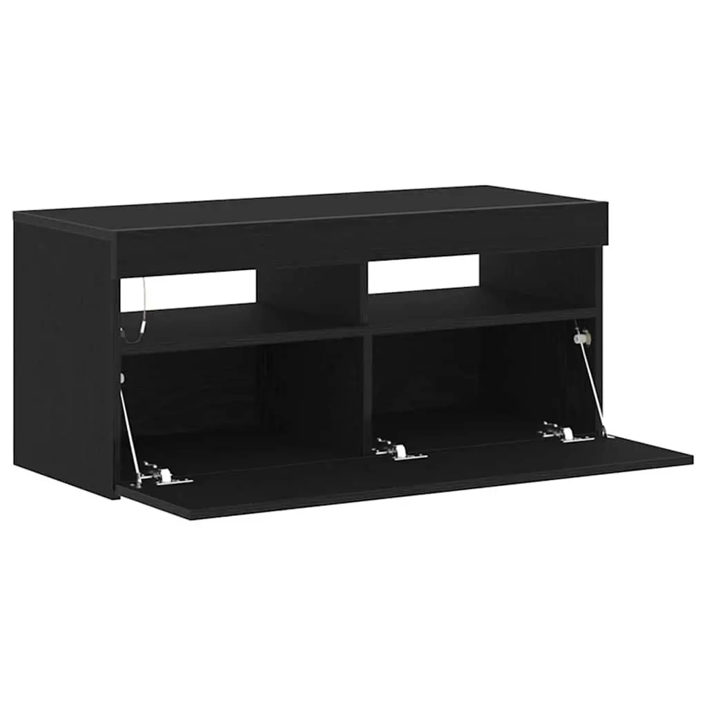 TV Cabinet Engineered Wood 90 x 35 x 40 cm Black Oak