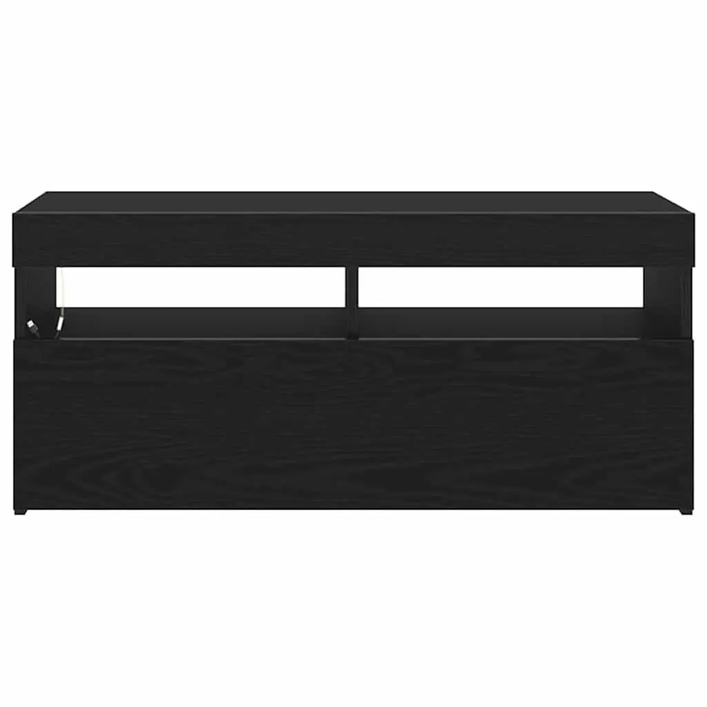 TV Cabinet Engineered Wood 90 x 35 x 40 cm Black Oak