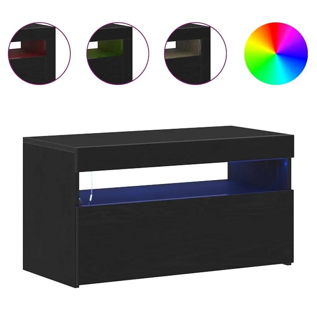 Black TV Cabinet 2 pcs for Multimedia Storage