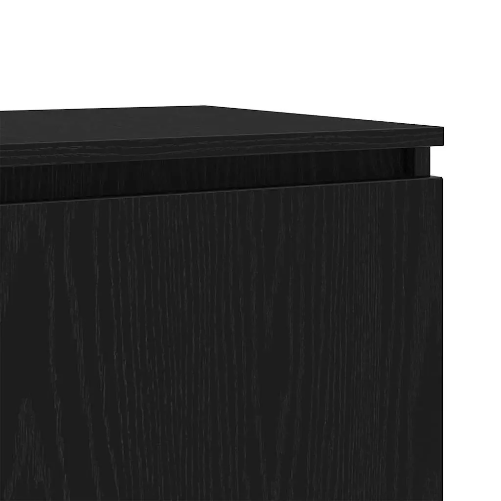 Black Oak TV Cabinet with Integrated LED Lights