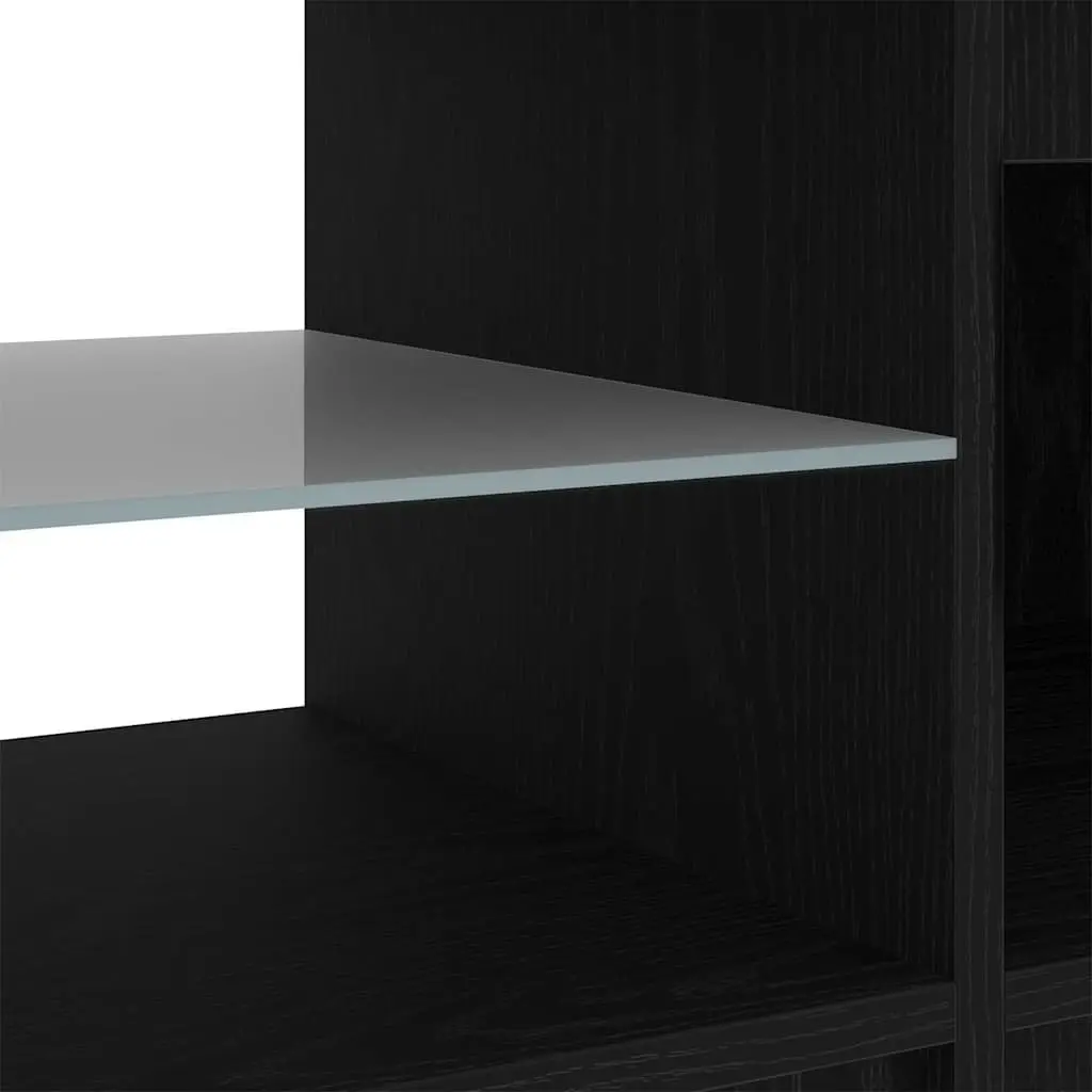 Black Oak TV Cabinet with Integrated LED Lights