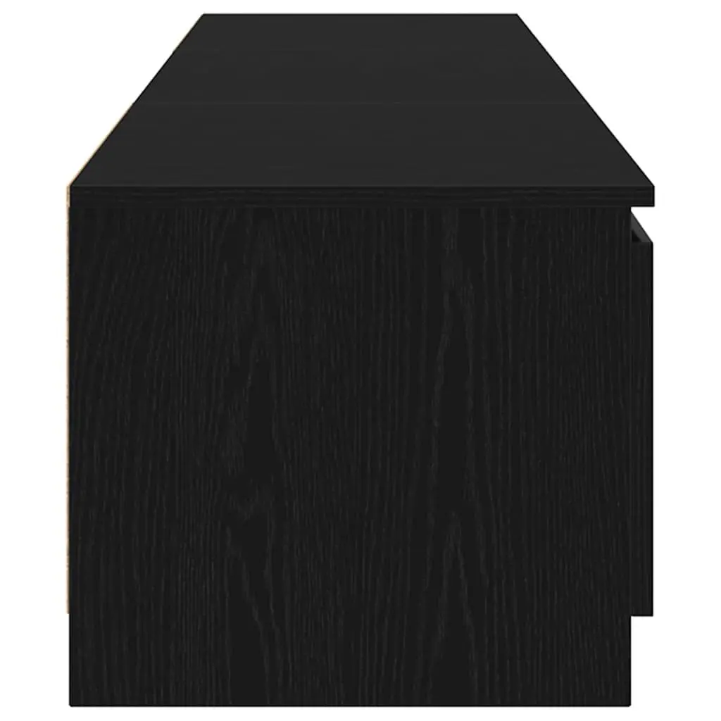 Black Oak TV Cabinet with Integrated LED Lights