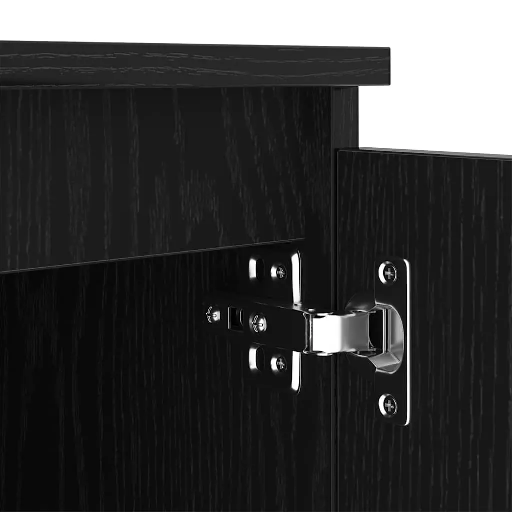 Black Oak TV Cabinet with Integrated LED Lights