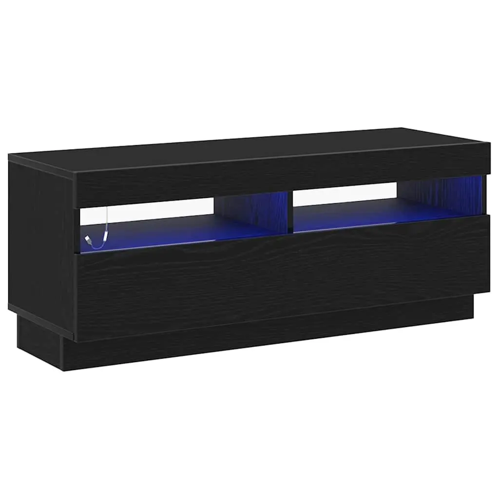 Black TV Cabinet with LED Strip Lighting