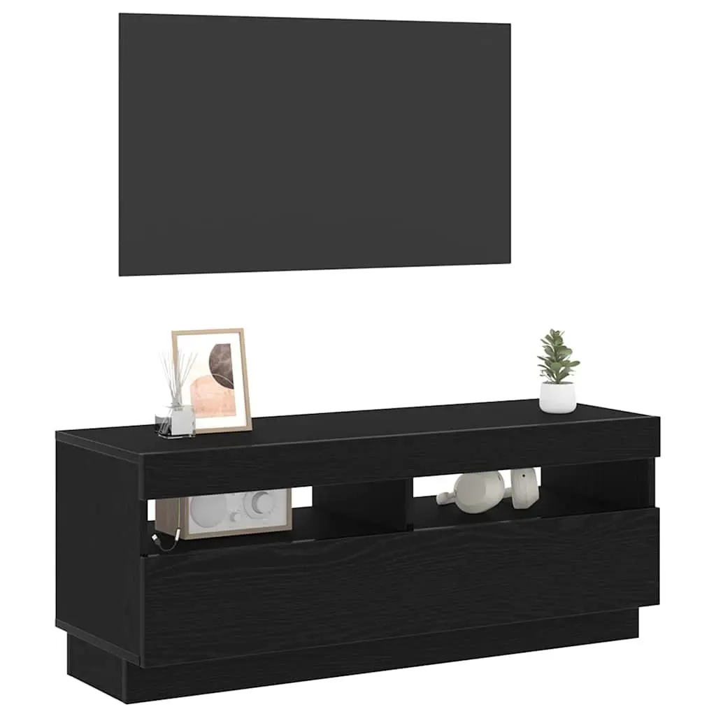 Black TV Cabinet with LED Strip Lighting