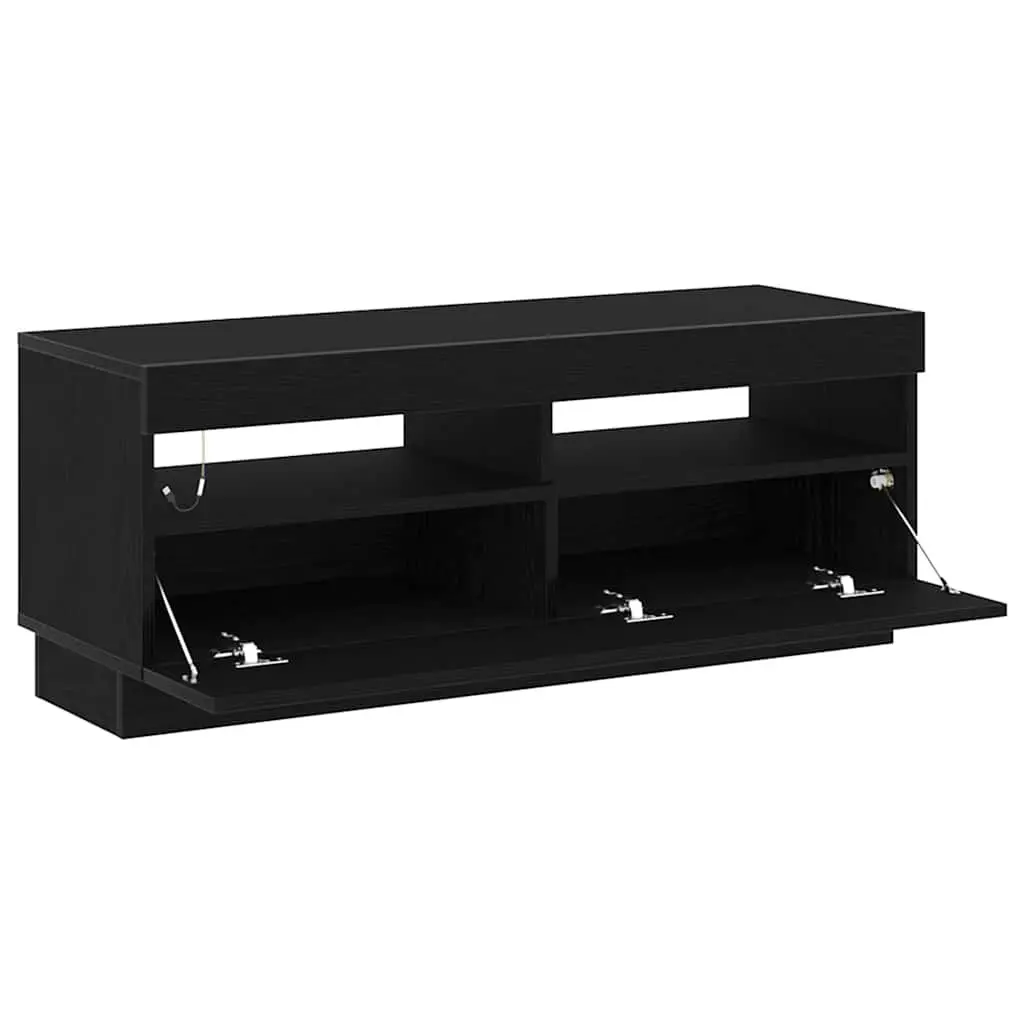 Black TV Cabinet with LED Strip Lighting
