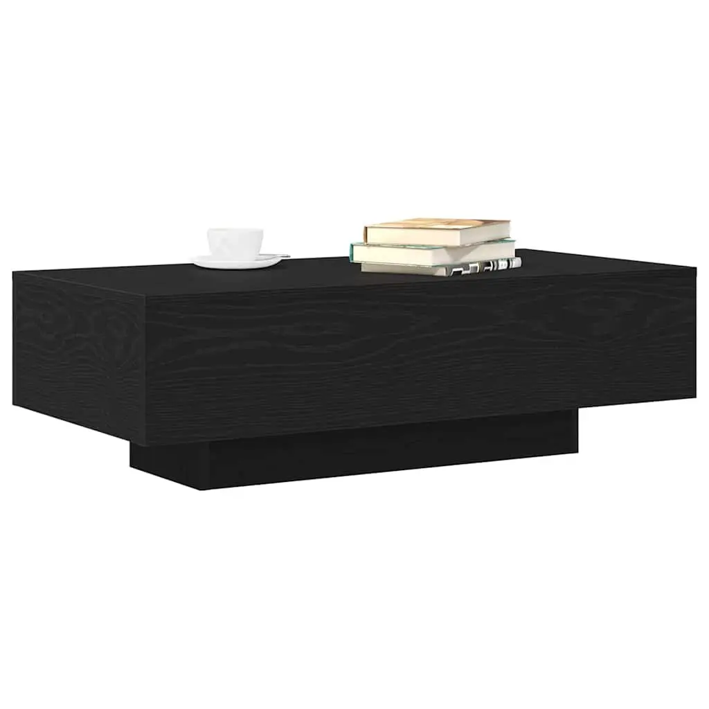 Black Engineered Wood Coffee Table with Clean Lines