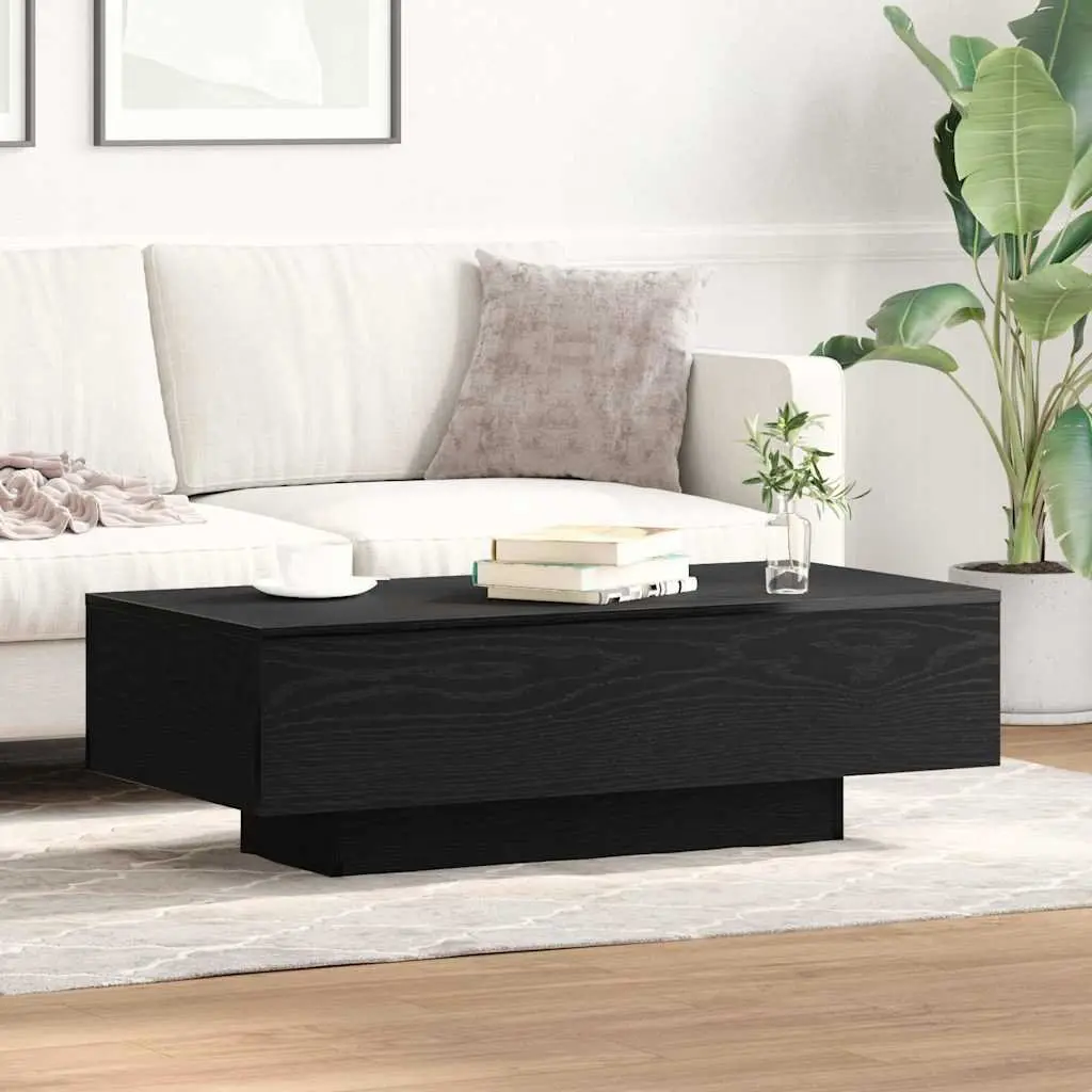 Black Engineered Wood Coffee Table with Clean Lines
