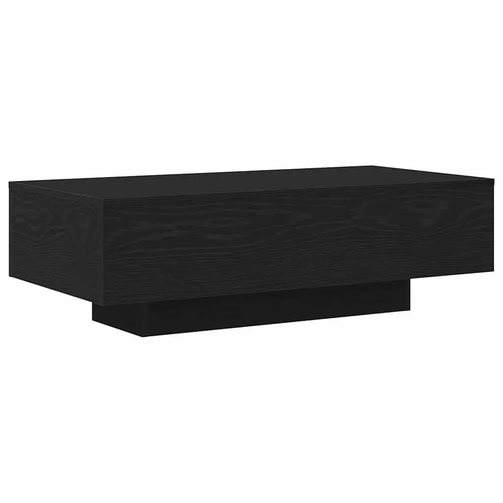 Black Engineered Wood Coffee Table with Clean Lines