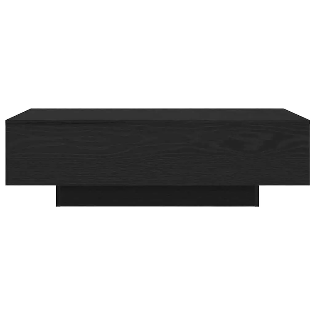 Black Engineered Wood Coffee Table with Clean Lines