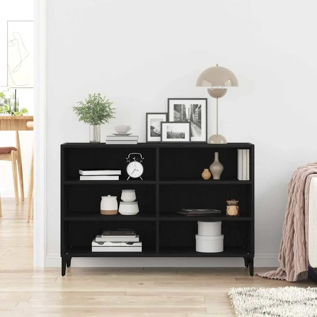 Sideboard Black Oak 103.5 x 35 x 70 cm Engineered Wood Storage Cabinet