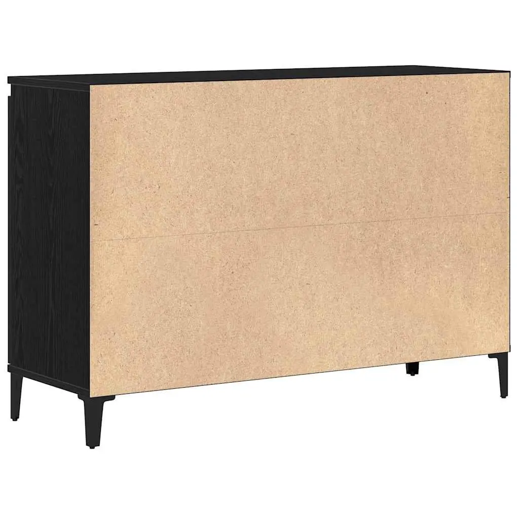 Black Engineered Wood Sideboard Storage Cabinet 104cm