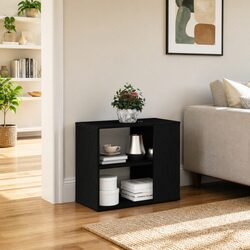 Black Modern Storage Cabinet with Drawer for Living Room