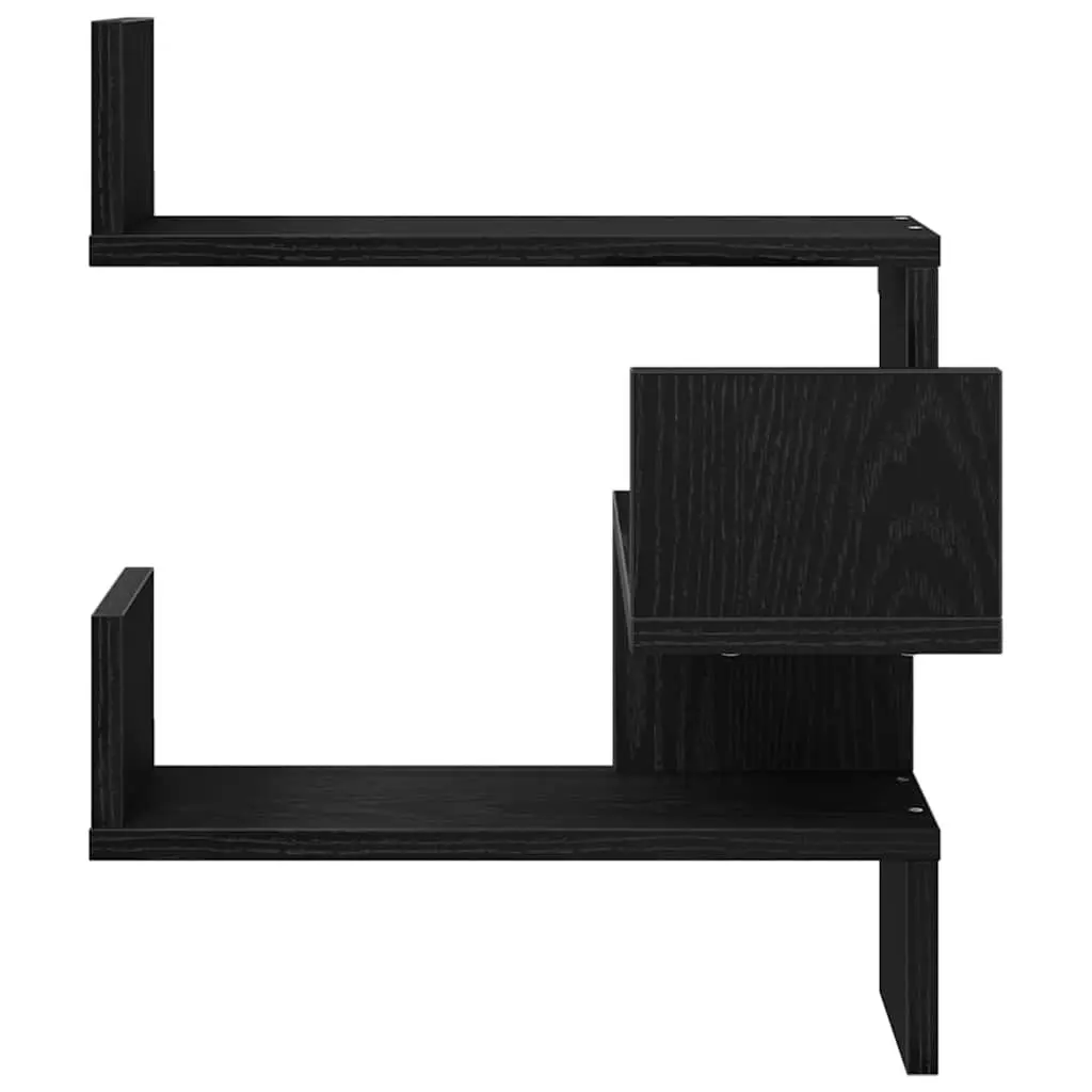 Wall Shelf Black Oak 40 x 40 x 49.5 cm Modern Storage Display Mounted