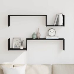 Premium Wall Shelf Set in Black Oak, 100 x 15 x 20 cm