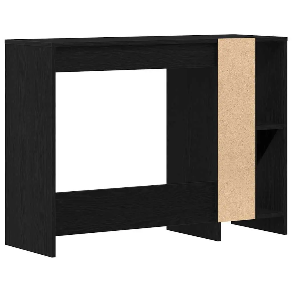 Black Oak Desk with Integrated Shelves