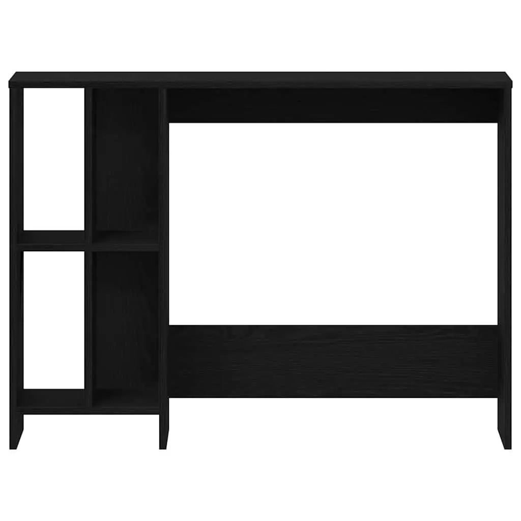 Black Oak Desk with Integrated Shelves