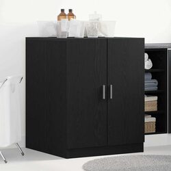 Black Oak Washing Machine Cabinet for Stylish Storage