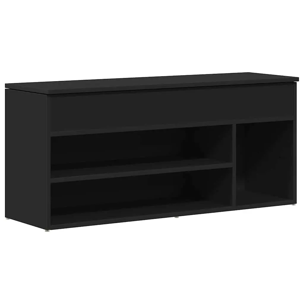 Black Storage Bench for Shoe Organisation and Seating