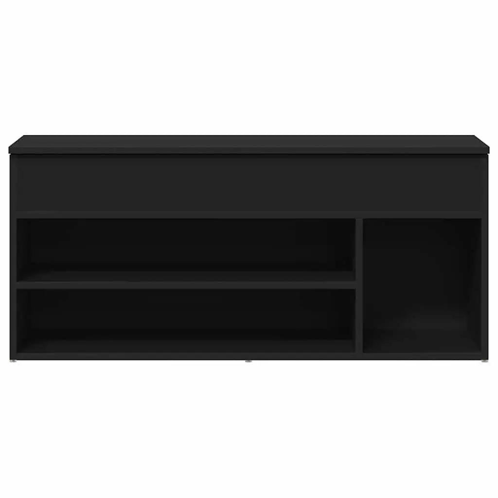 Black Storage Bench for Shoe Organisation and Seating