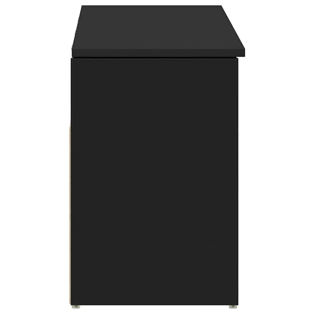 Black Storage Bench for Shoe Organisation and Seating