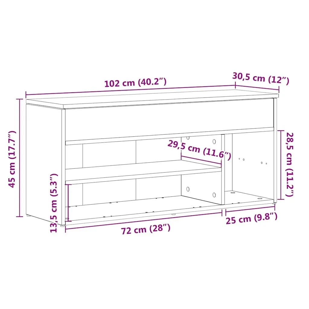 Black Storage Bench for Shoe Organisation and Seating